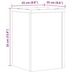 Stovai augalams, 2vnt., balti, 25x25x35cm, apdirbta mediena
