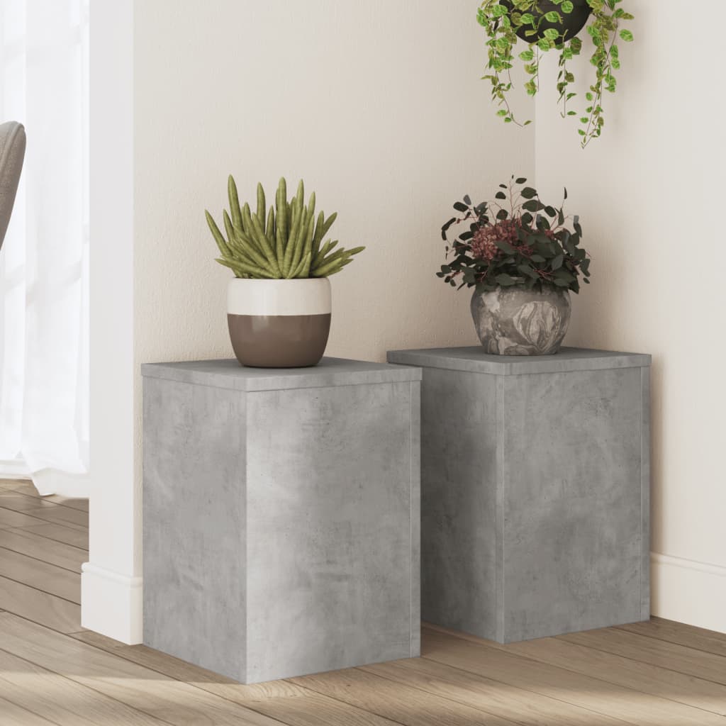 Stovai augalams, 2vnt., betono, 25x25x35cm, apdirbta mediena Stovai augalams, 2vnt., betono, 25x25x35cm, apdirbta mediena - Image 3