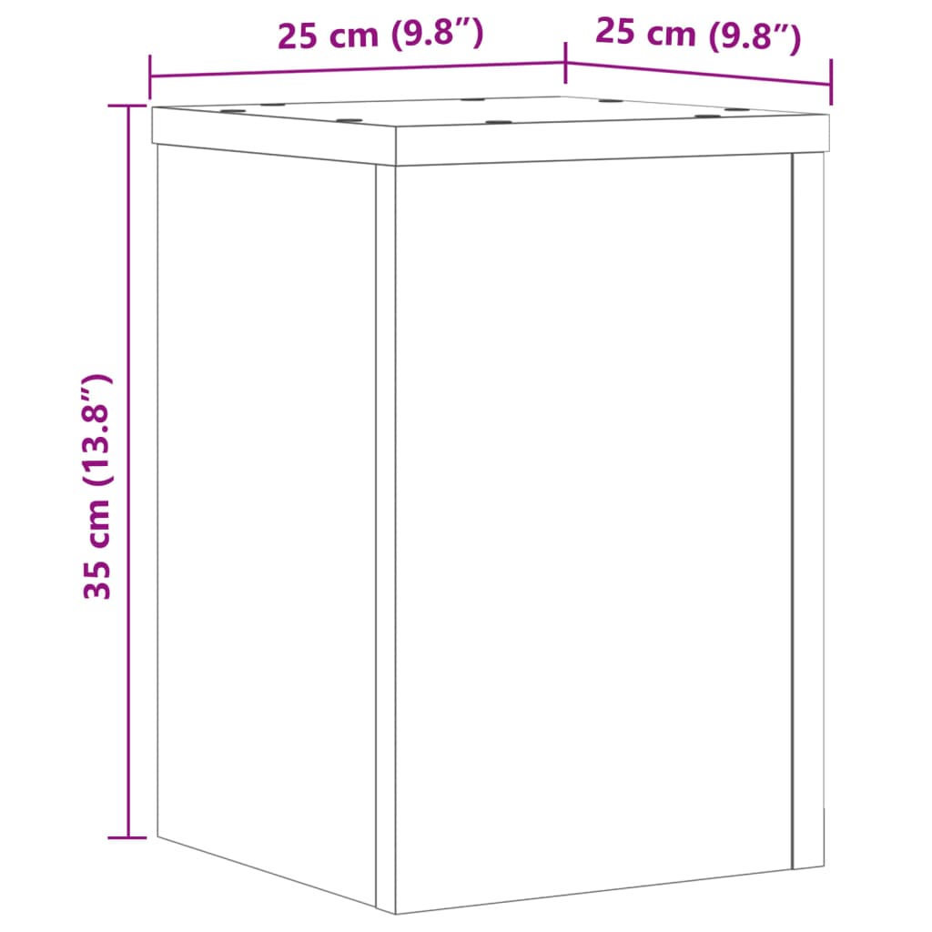Stovai augalams, 2vnt., pilki ąžuolo, 25x25x35cm, mediena Stovai augalams, 2vnt., pilki ąžuolo, 25x25x35cm, mediena