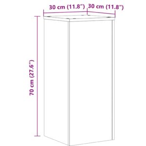 Stovai augalams, 2vnt., betono, 30x30x70cm, apdirbta mediena
