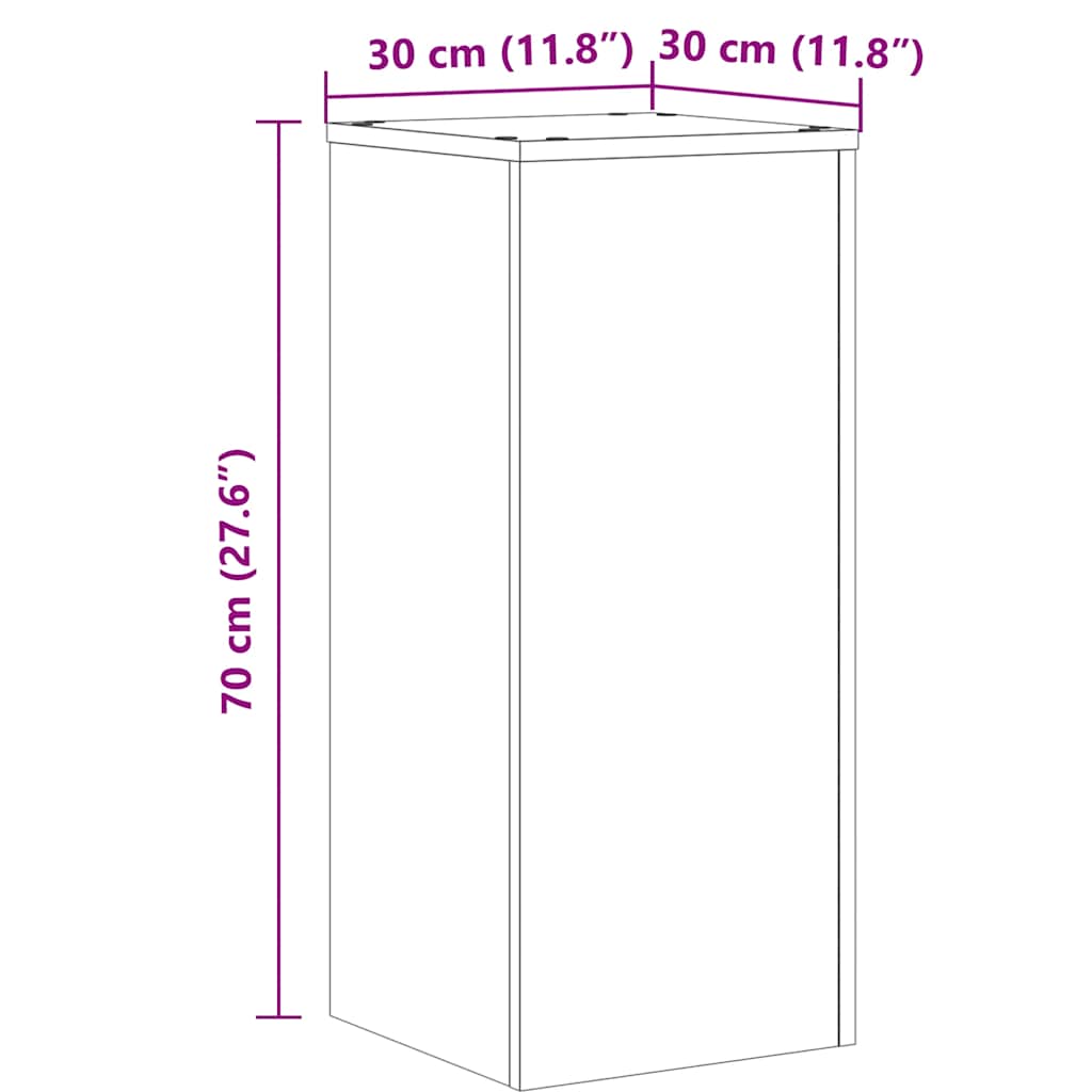 Stovai augalams, 2vnt., betono, 30x30x70cm, apdirbta mediena Stovai augalams, 2vnt., betono, 30x30x70cm, apdirbta mediena