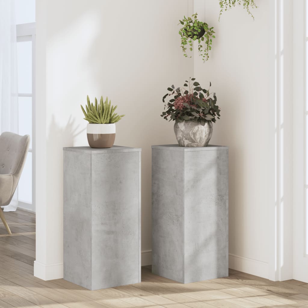 Stovai augalams, 2vnt., betono, 30x30x70cm, apdirbta mediena Stovai augalams, 2vnt., betono, 30x30x70cm, apdirbta mediena - Image 3