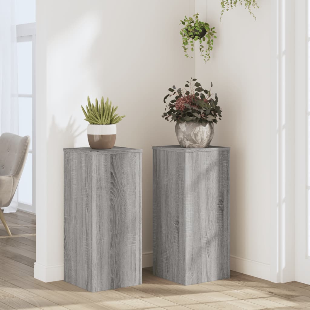 Stovai augalams, 2vnt., pilki ąžuolo, 30x30x70cm, mediena Stovai augalams, 2vnt., pilki ąžuolo, 30x30x70cm, mediena - Image 3