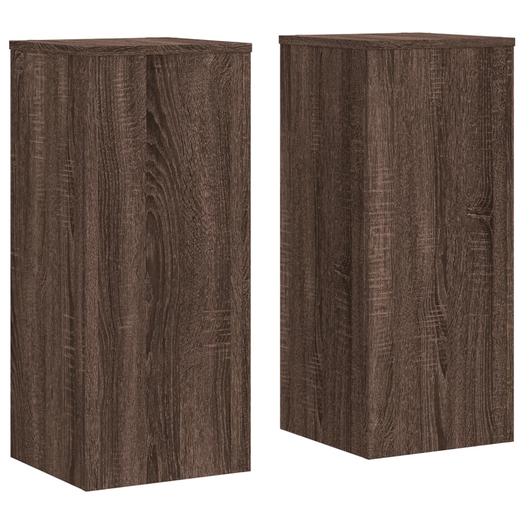 Stovai augalams, 2vnt., rudi ąžuolo, 30x30x70cm, mediena Stovai augalams, 2vnt., rudi ąžuolo, 30x30x70cm, mediena - Image 4
