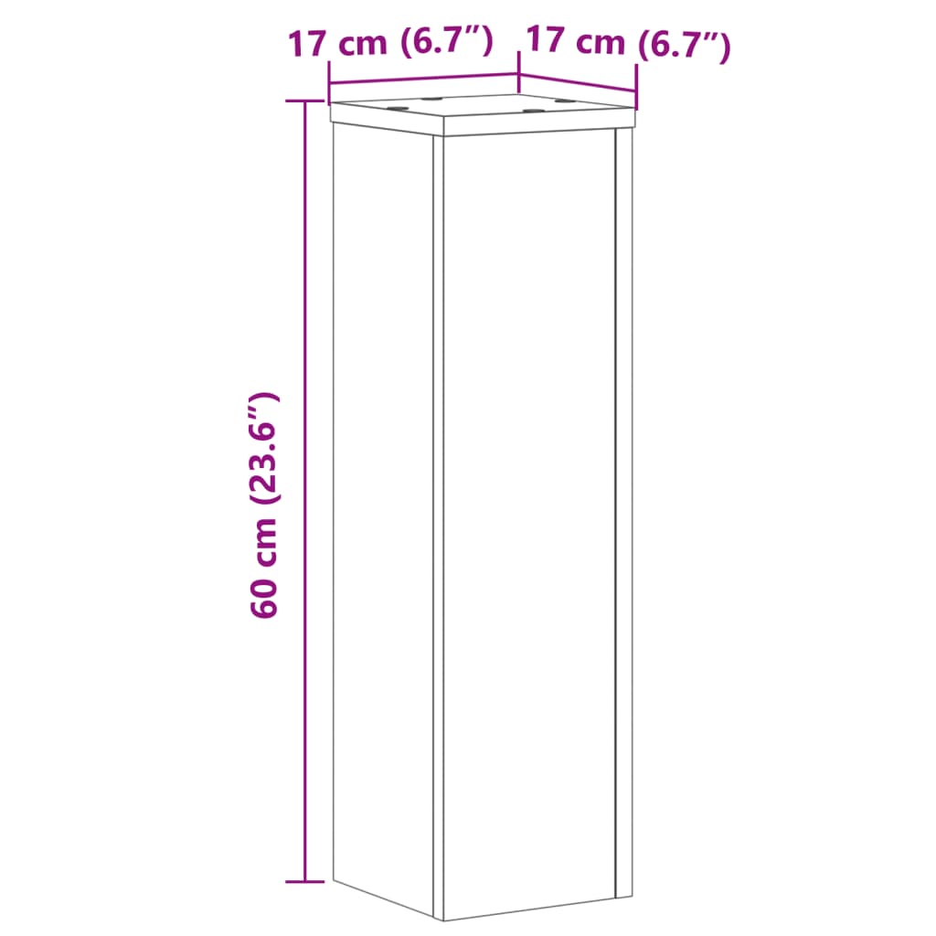 Stovai augalams, 2vnt., ąžuolo, 17x17x60cm, apdirbta mediena Stovai augalams, 2vnt., ąžuolo, 17x17x60cm, apdirbta mediena