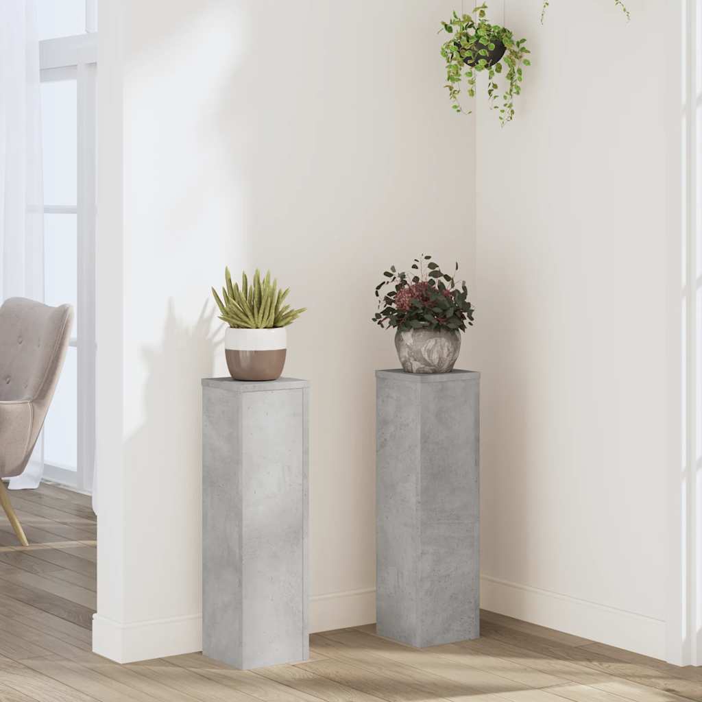Stovai augalams, 2vnt., betono, 17x17x60cm, apdirbta mediena Stovai augalams, 2vnt., betono, 17x17x60cm, apdirbta mediena - Image 3