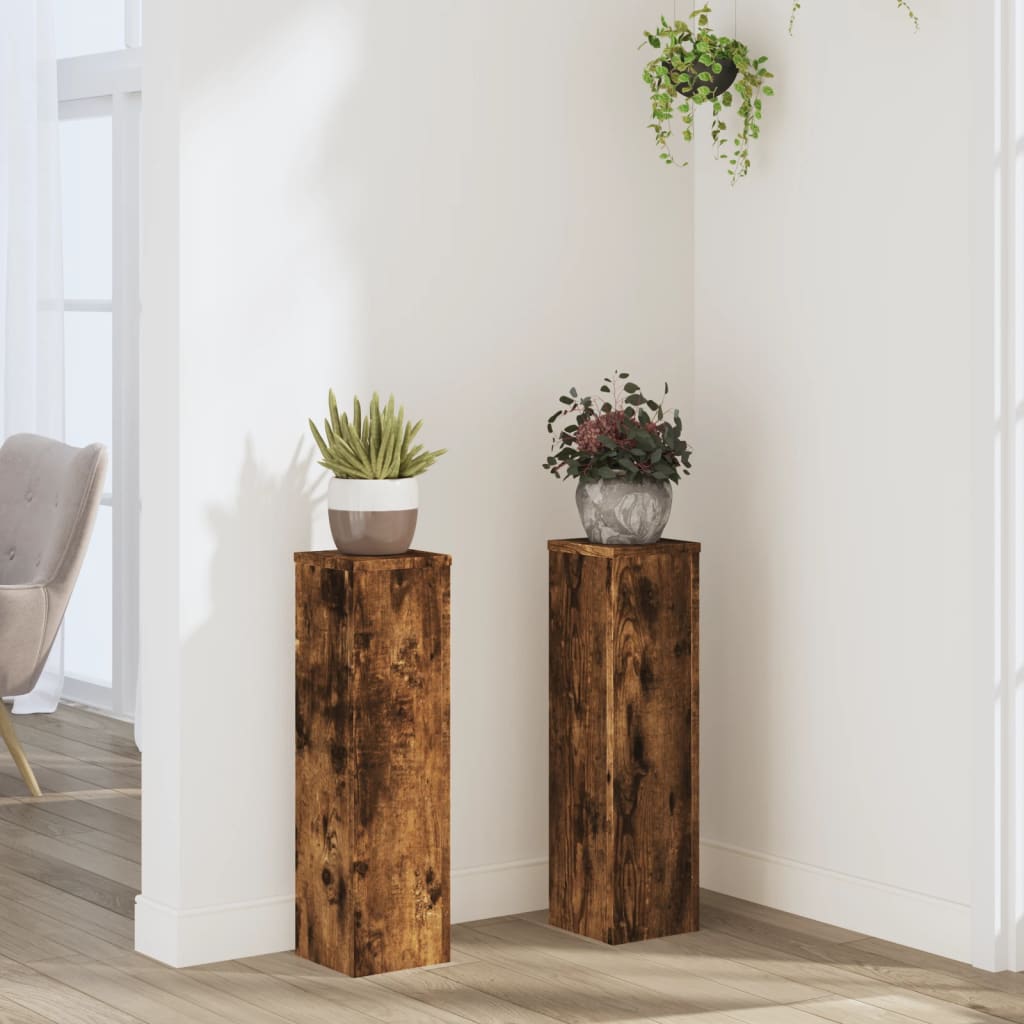 Stovai augalams, 2vnt., dūminiai, 17x17x60cm, apdirbta mediena Stovai augalams, 2vnt., dūminiai, 17x17x60cm, apdirbta mediena - Image 3