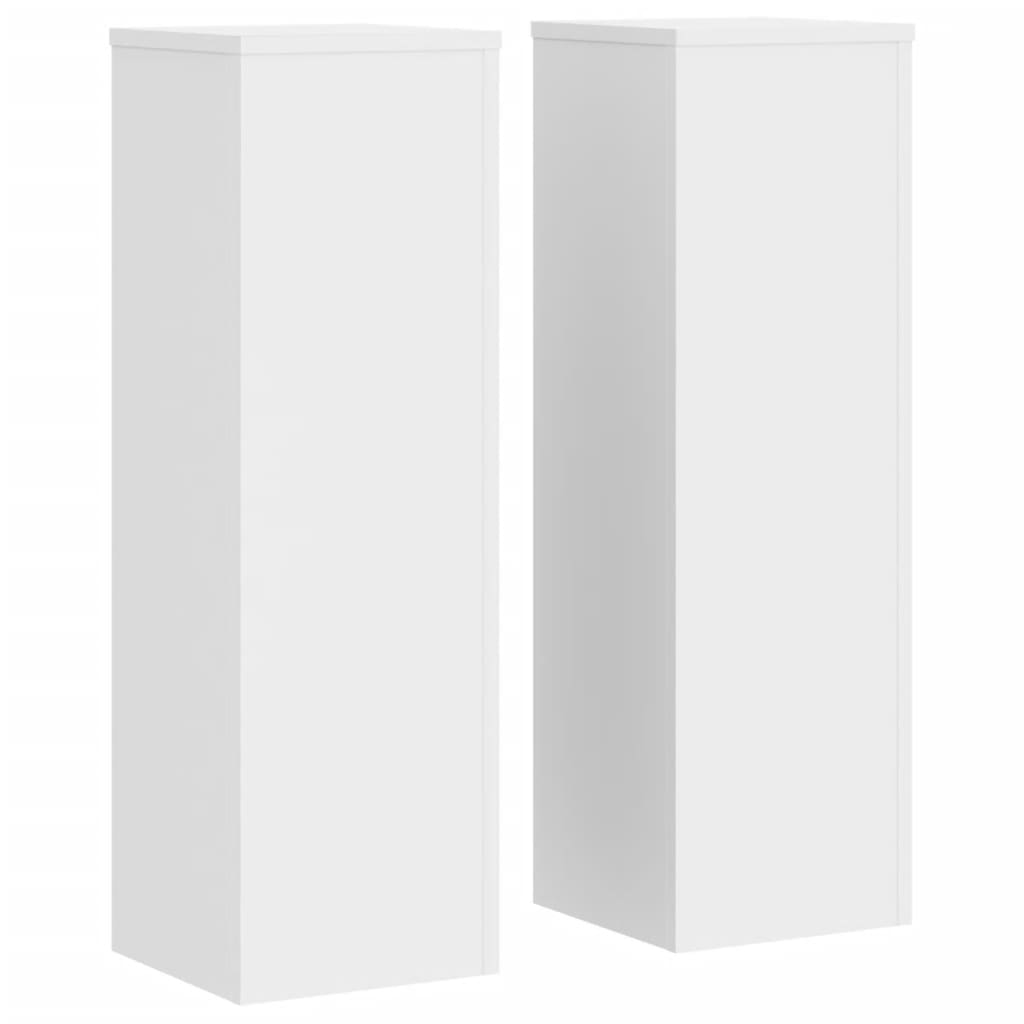 Stovai augalams, 2vnt., balti, 25x25x80cm, apdirbta mediena Stovai augalams, 2vnt., balti, 25x25x80cm, apdirbta mediena - Image 4