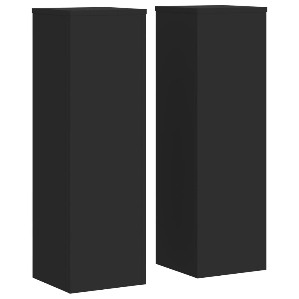 Stovai augalams, 2vnt., juodi, 25x25x80cm, apdirbta mediena Stovai augalams, 2vnt., juodi, 25x25x80cm, apdirbta mediena - Image 4