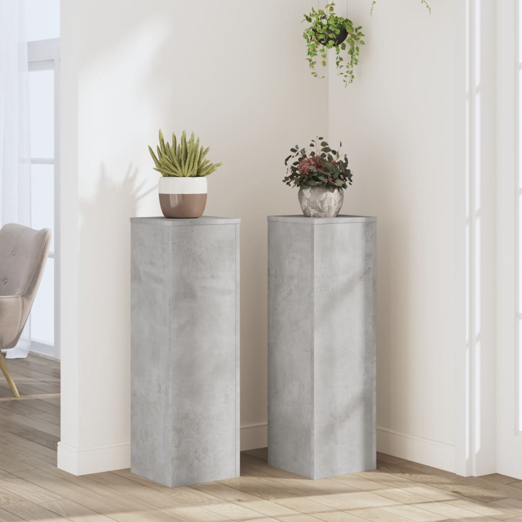 Stovai augalams, 2vnt., betono, 25x25x80cm, apdirbta mediena Stovai augalams, 2vnt., betono, 25x25x80cm, apdirbta mediena - Image 3
