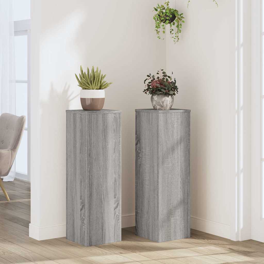 Stovai augalams, 2vnt., pilki ąžuolo, 25x25x80cm, mediena Stovai augalams, 2vnt., pilki ąžuolo, 25x25x80cm, mediena - Image 3