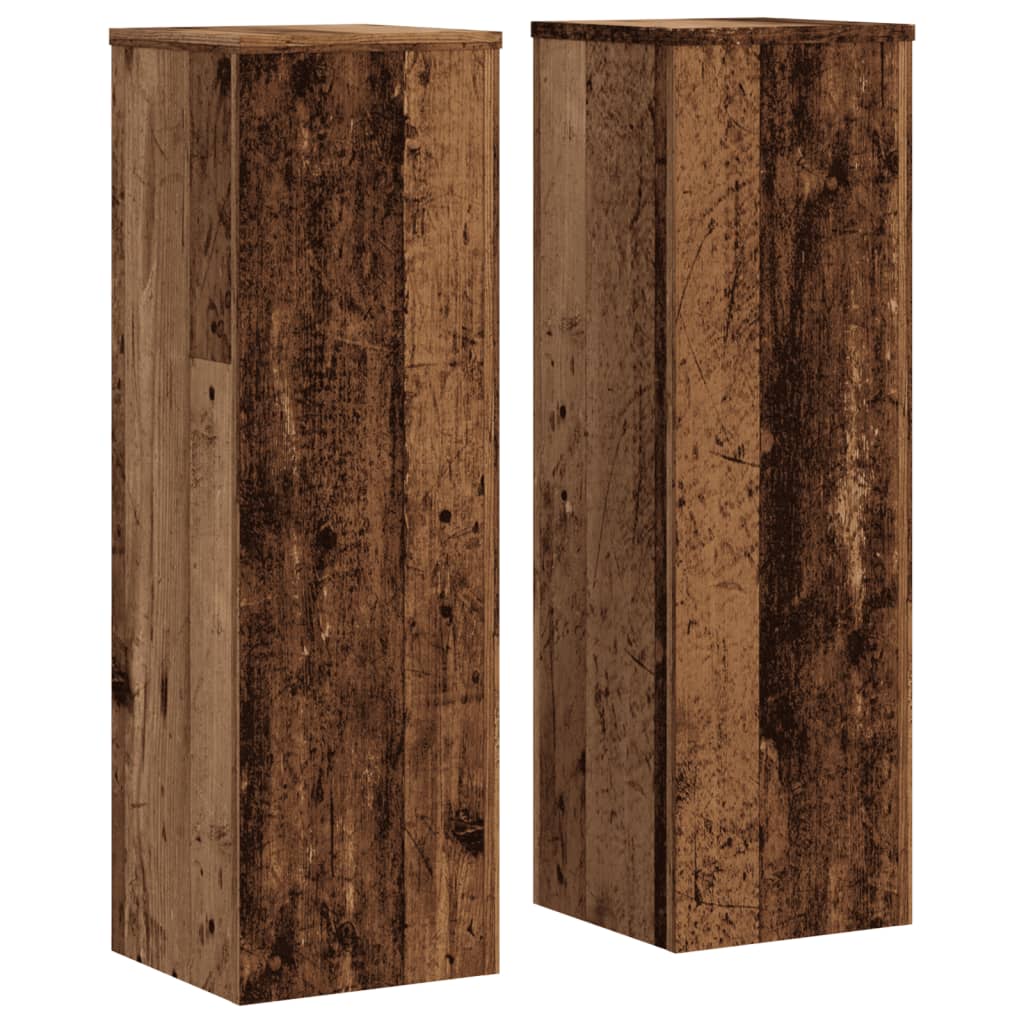 Stovai augalams, 2vnt., sendintos medienos, 25x25x80cm, mediena Stovai augalams, 2vnt., sendintos medienos, 25x25x80cm, mediena - Image 3