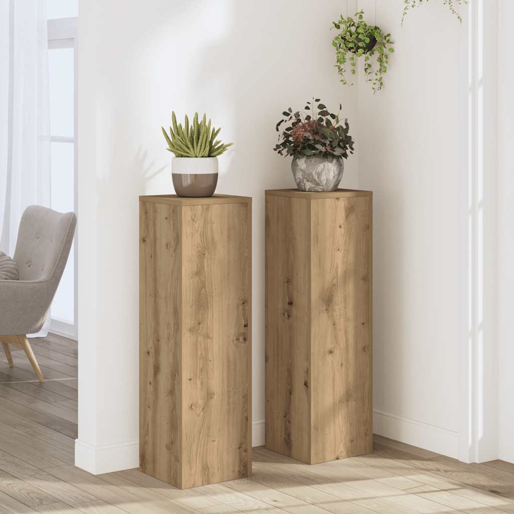 Stovai augalams, 2vnt., artisano ąžuolo, 25x25x80cm, mediena Stovai augalams, 2vnt., artisano ąžuolo, 25x25x80cm, mediena - Image 2