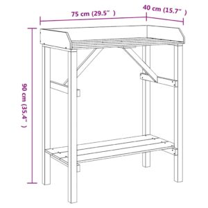 Persodinimo stalas Ruda 75 x 40 x 90 cm Kietos pušies mediena