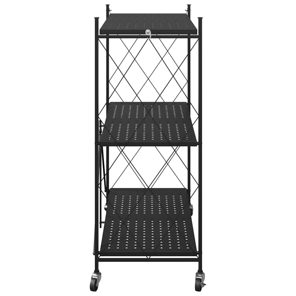 Sandėliavimo lentyna su ratukais, juoda, 71x34x88cm, plienas Sandėliavimo lentyna su ratukais, juoda, 71x34x88cm, plienas - Image 5