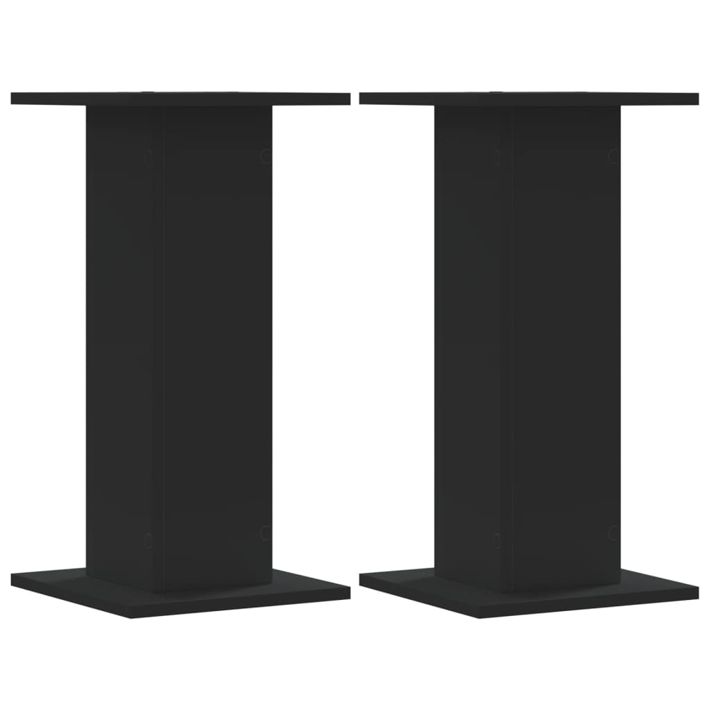 Stovai augalams, 2vnt., juodi, 30x30x60cm, apdirbta mediena Stovai augalams, 2vnt., juodi, 30x30x60cm, apdirbta mediena - Image 3