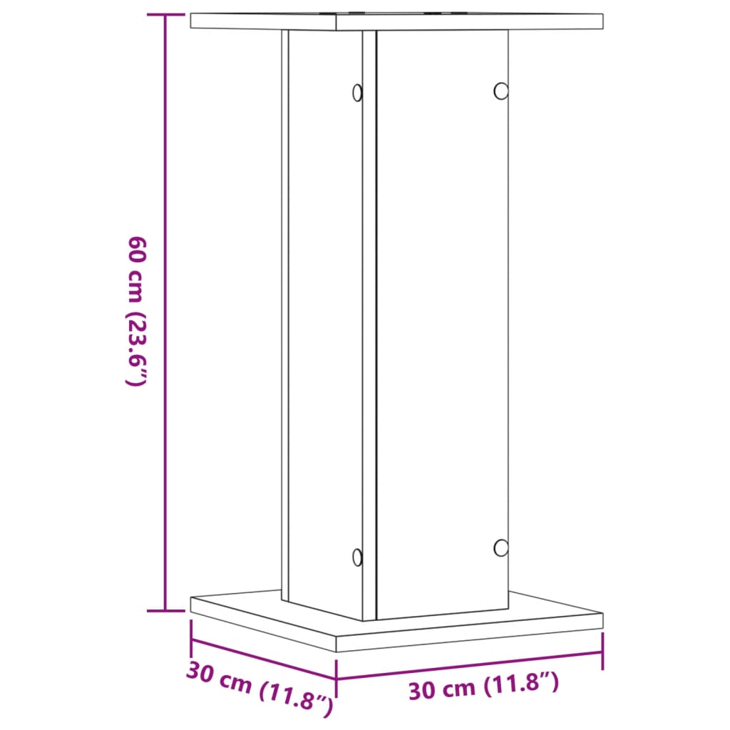Stovai augalams, 2vnt., ąžuolo, 30x30x60cm, apdirbta mediena Stovai augalams, 2vnt., ąžuolo, 30x30x60cm, apdirbta mediena