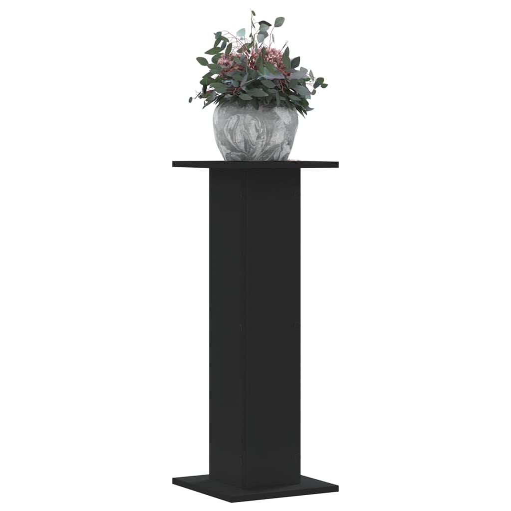 Stovai augalams, 2vnt., juodi, 30x30x80cm, apdirbta mediena Stovai augalams, 2vnt., juodi, 30x30x80cm, apdirbta mediena - Image 3