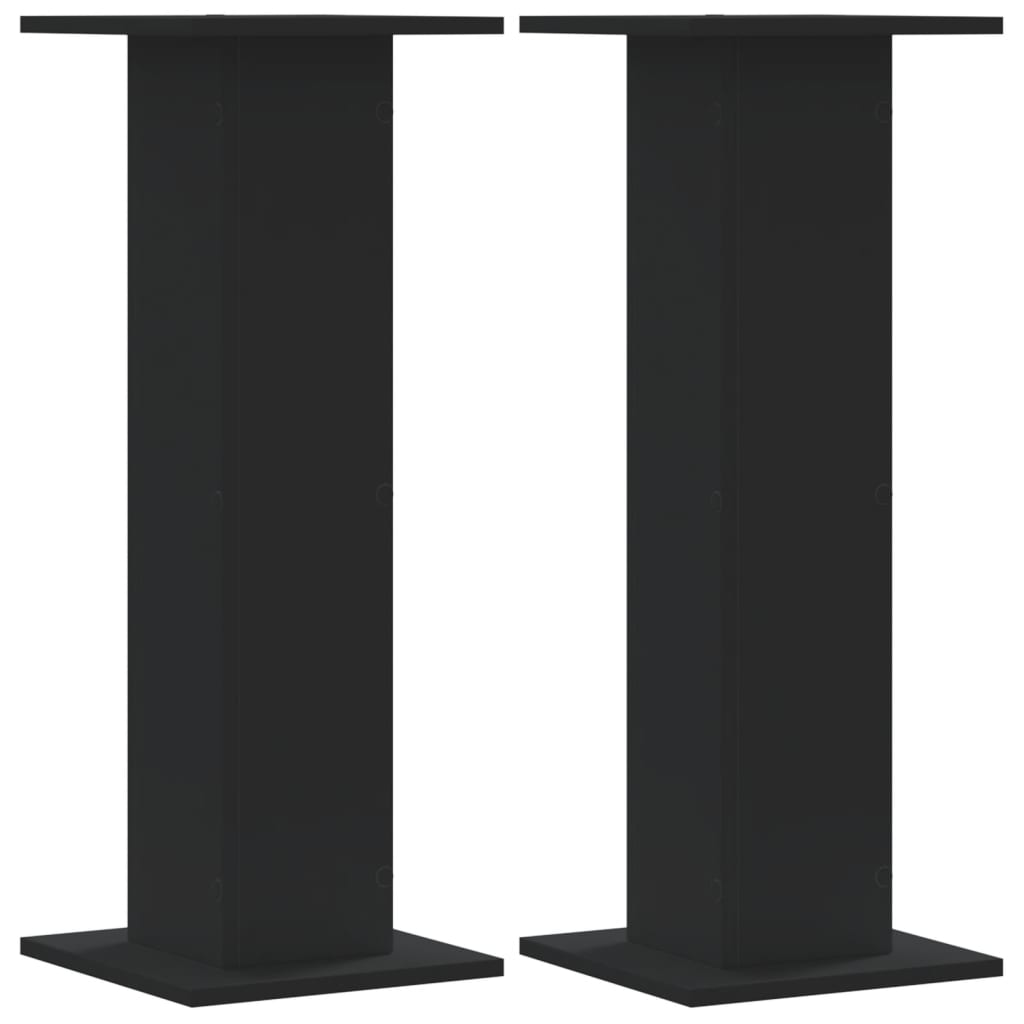 Stovai augalams, 2vnt., juodi, 30x30x80cm, apdirbta mediena Stovai augalams, 2vnt., juodi, 30x30x80cm, apdirbta mediena - Image 2