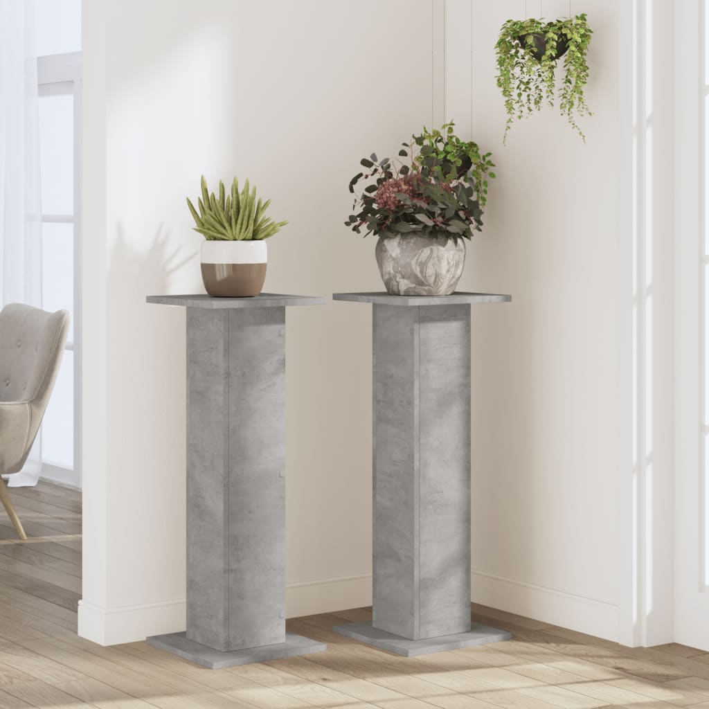Stovai augalams, 2vnt., betono, 30x30x80cm, apdirbta mediena Stovai augalams, 2vnt., betono, 30x30x80cm, apdirbta mediena - Image 4