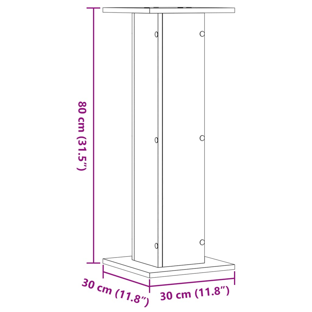 Stovai augalams, 2vnt., sendintos medienos, 30x30x80cm, mediena Stovai augalams, 2vnt., sendintos medienos, 30x30x80cm, mediena - Image 11