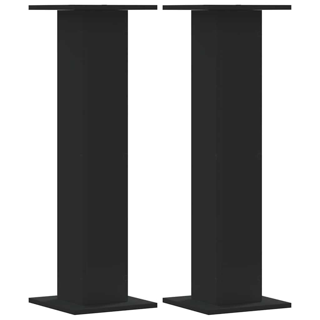 Stovai augalams, 2vnt., juodi, 30x30x95cm, apdirbta mediena Stovai augalams, 2vnt., juodi, 30x30x95cm, apdirbta mediena - Image 3