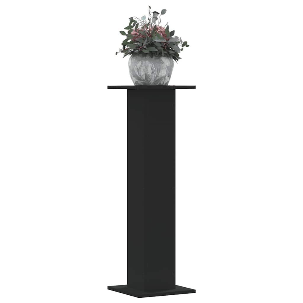 Stovai augalams, 2vnt., juodi, 30x30x95cm, apdirbta mediena Stovai augalams, 2vnt., juodi, 30x30x95cm, apdirbta mediena - Image 2