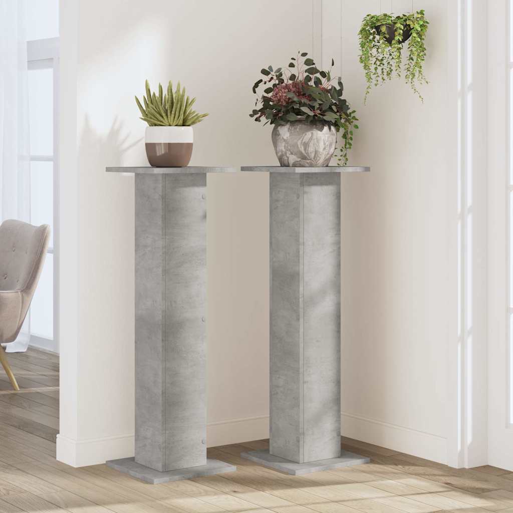 Stovai augalams, 2vnt., betono, 30x30x95cm, apdirbta mediena Stovai augalams, 2vnt., betono, 30x30x95cm, apdirbta mediena - Image 4