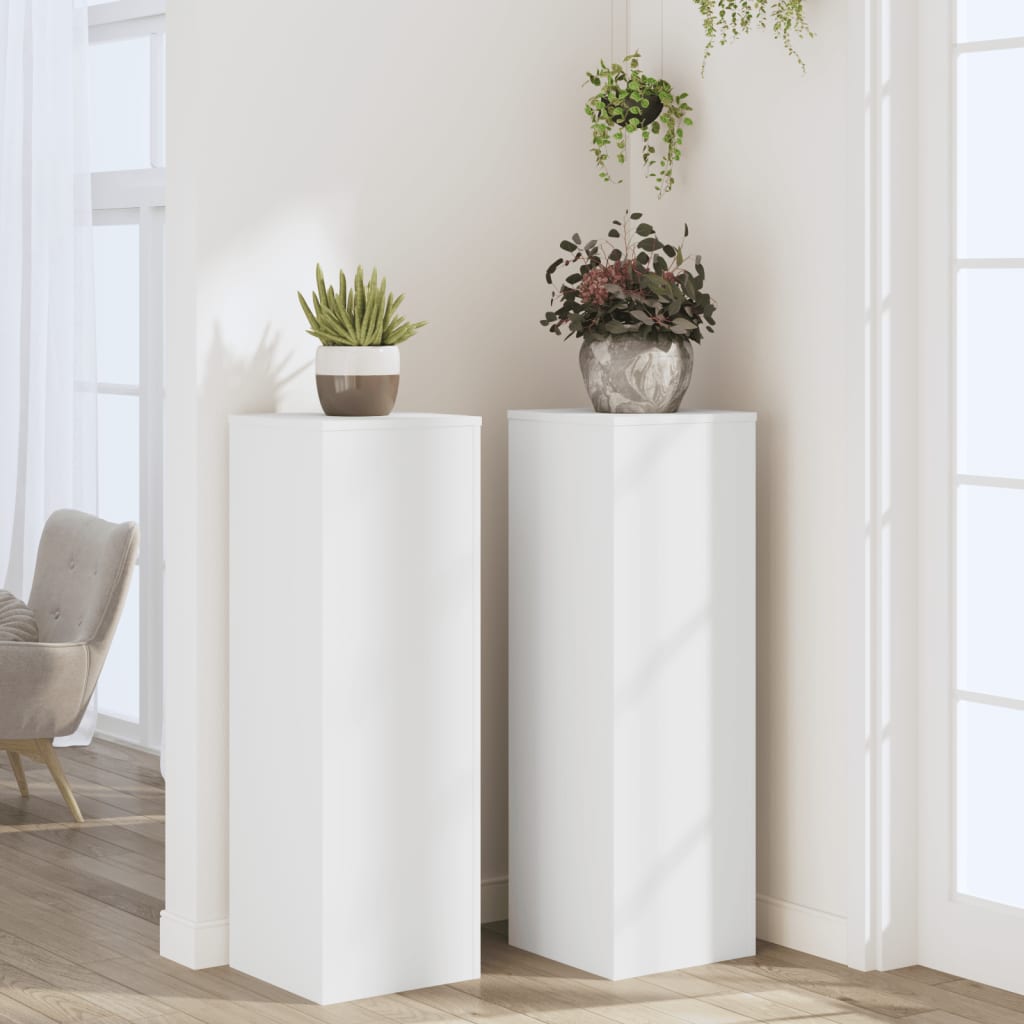 Stovai augalams, 2vnt., baltos spalvos, 33x33x100cm, mediena Stovai augalams, 2vnt., baltos spalvos, 33x33x100cm, mediena - Image 4