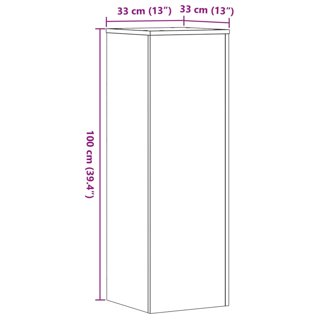 Stovai augalams, 2vnt., sonoma ąžuolo, 33x33x100cm, mediena Stovai augalams, 2vnt., sonoma ąžuolo, 33x33x100cm, mediena - Image 11