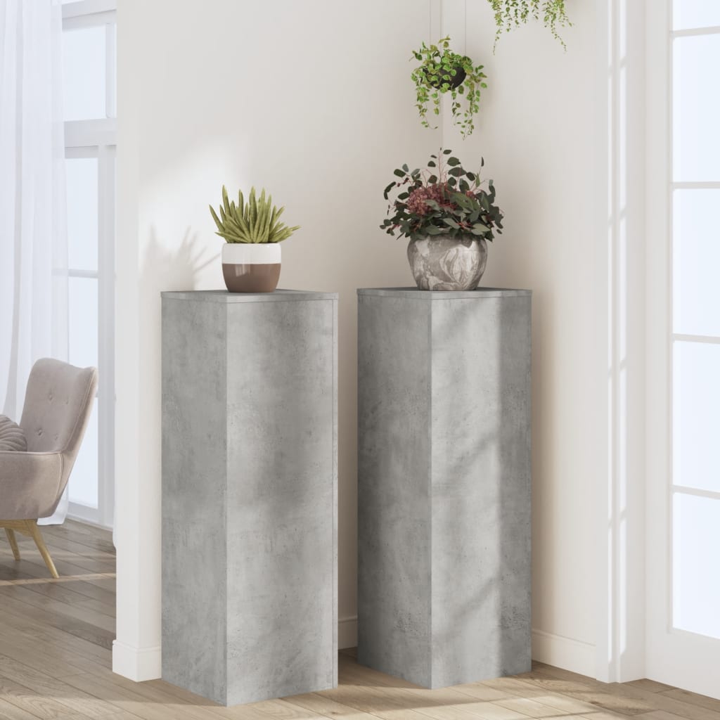 Stovai augalams, 2vnt., betono, 33x33x100cm, apdirbta mediena Stovai augalams, 2vnt., betono, 33x33x100cm, apdirbta mediena - Image 4