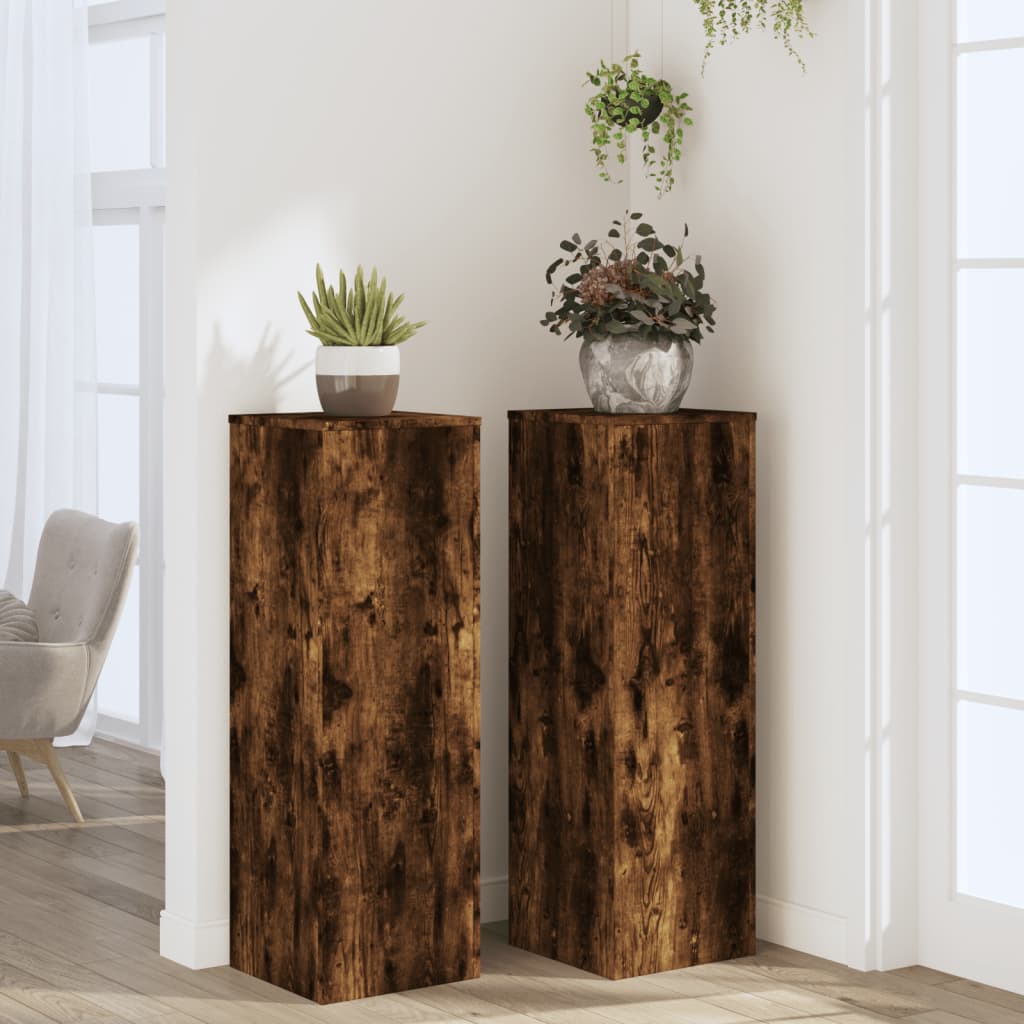 Stovai augalams, 2vnt., dūminiai, 33x33x100cm, mediena Stovai augalams, 2vnt., dūminiai, 33x33x100cm, mediena - Image 4