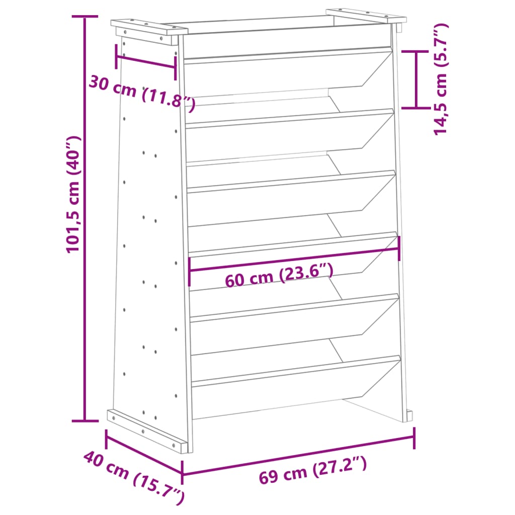 Žolelių lovelis, 6 aukštų, baltas, 69x40x101,5cm, pušis Žolelių lovelis, 6 aukštų, baltas, 69x40x101,5cm, pušis - Image 10