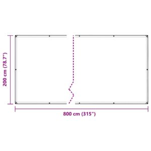 augalų danga su ąselėmis 2x8 m PVC