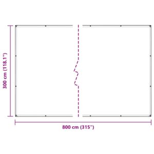 augalų dangtis su kilpomis 3x8 m PVC