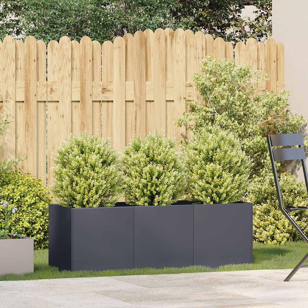 Vazonas, antracito spalvos, 120x40x40 cm, šaltai valcuotas plienas Vazonas, antracito spalvos, 120x40x40 cm, šaltai valcuotas plienas - Image 4