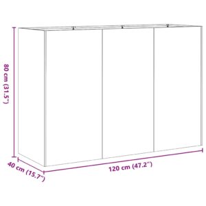 Lovelis, antracito, 120x40x80cm, šaltai valcuotas plienas