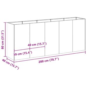Lovelis, antracito, 200x40x80cm, šaltai valcuotas plienas