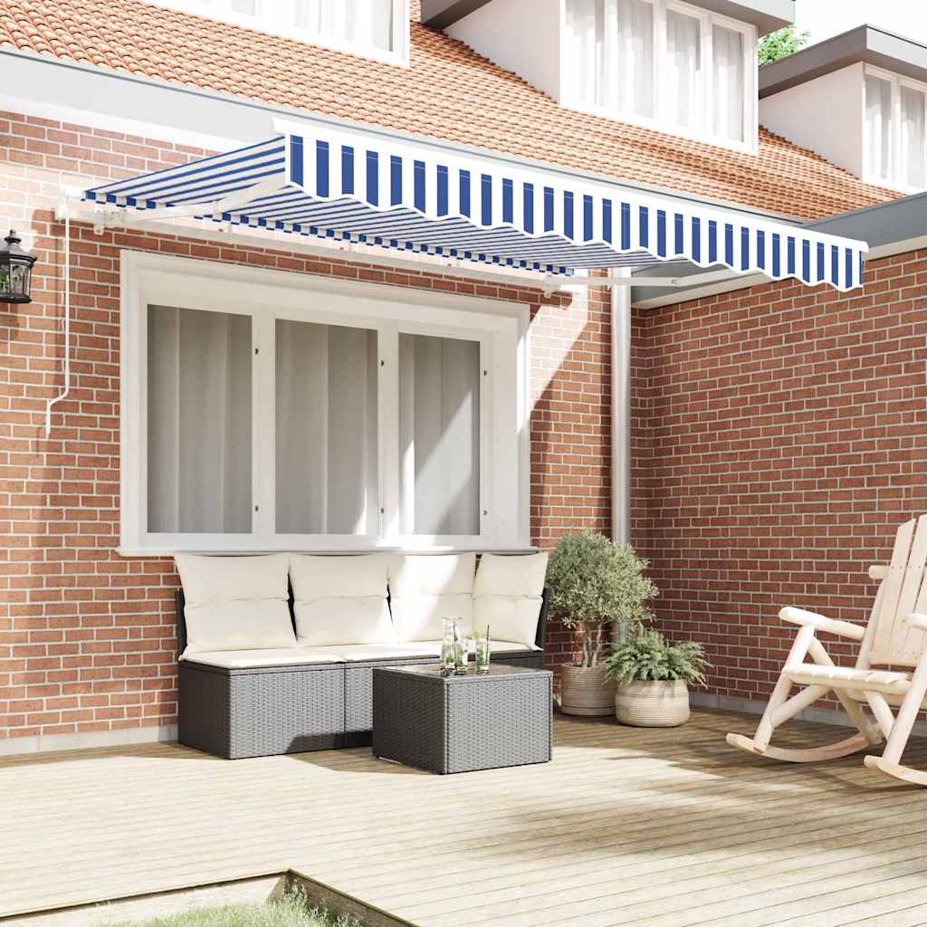 Markizės pakaitinis audinys Mėlyna ir balta 235 x 195 cm Markizės pakaitinis audinys Mėlyna ir balta 235 x 195 cm - Image 4