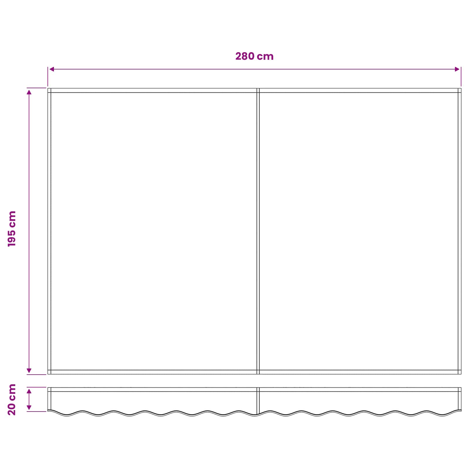 Markizės pakaitinis audinys Mėlyna ir balta 280 x 195 cm Markizės pakaitinis audinys Mėlyna ir balta 280 x 195 cm