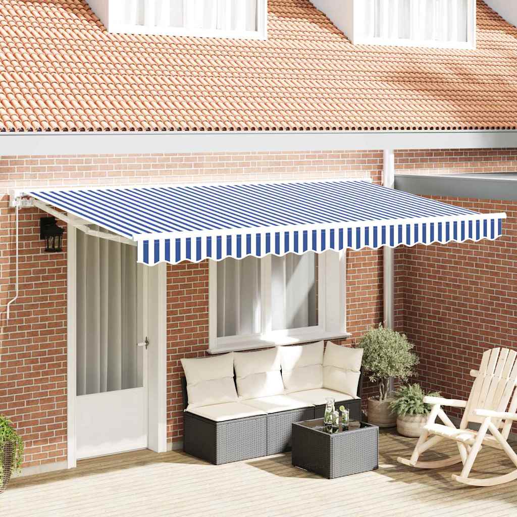 Markizės pakaitinis audinys Mėlyna ir balta 380 x 195 cm Markizės pakaitinis audinys Mėlyna ir balta 380 x 195 cm - Image 2