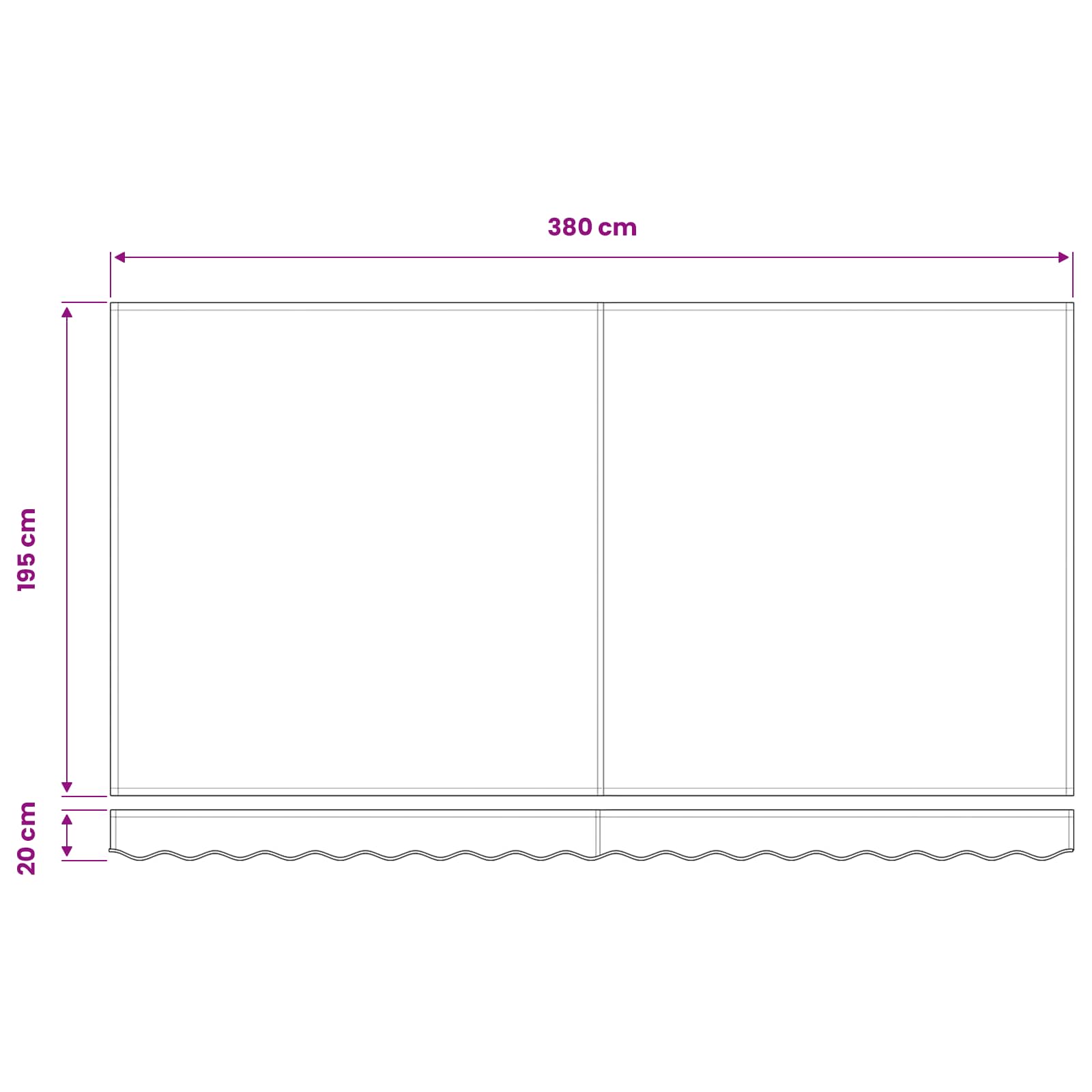 Markizės pakaitinis audinys Mėlyna ir balta 380 x 195 cm Markizės pakaitinis audinys Mėlyna ir balta 380 x 195 cm