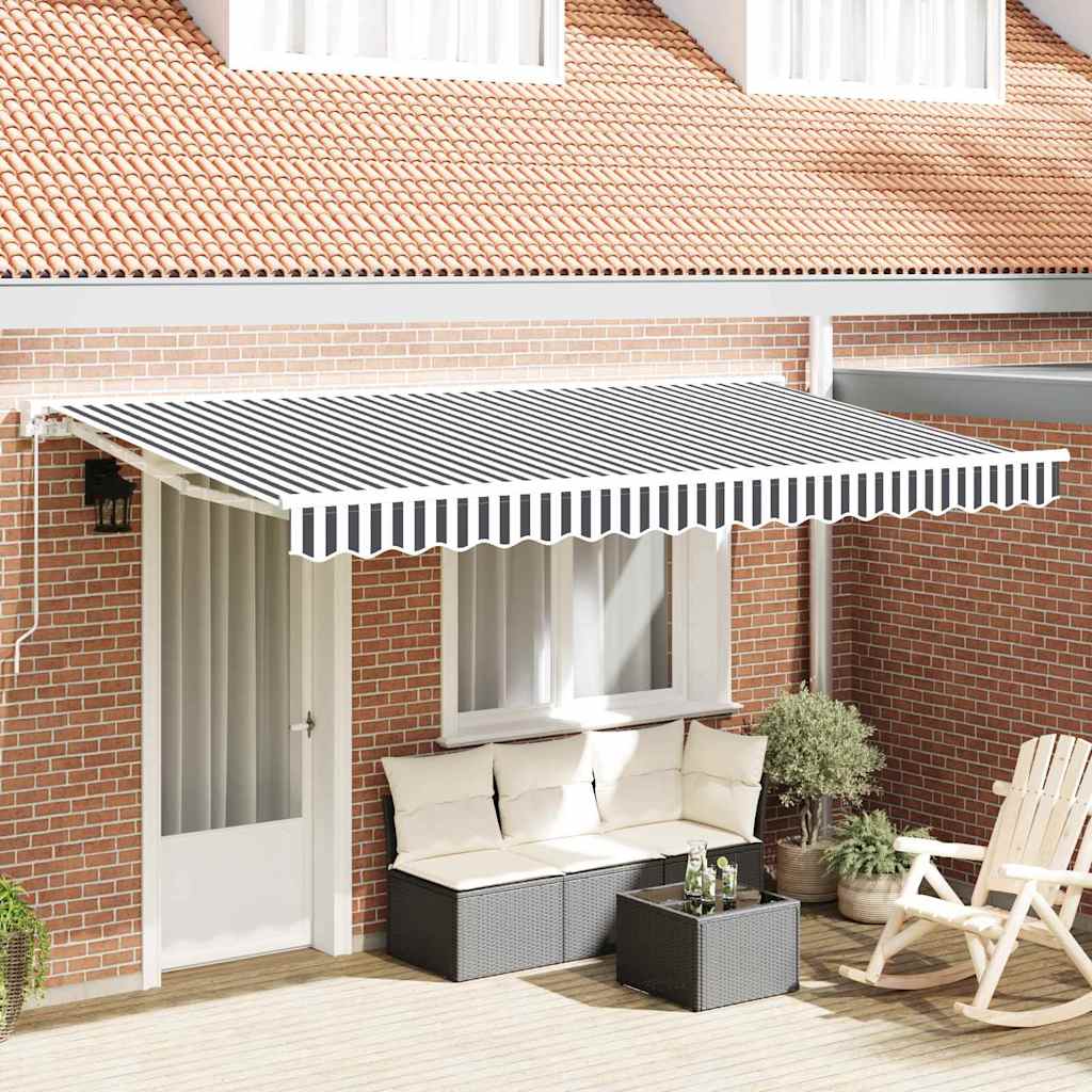 Markizės pakaitinis audinys Antracito ir baltos 380 x 195 cm Markizės pakaitinis audinys Antracito ir baltos 380 x 195 cm - Image 2