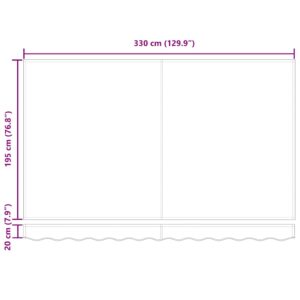 Markizės pakaitinis audinys Raudona ir balta 330 x 195 cm