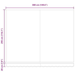 Markizės pakaitinis audinys Žalia ir balta 380 x 295 cm