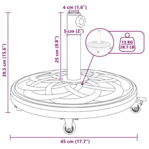 Skėčio pagrindas 15.35 kg Juoda Geležis Apvali