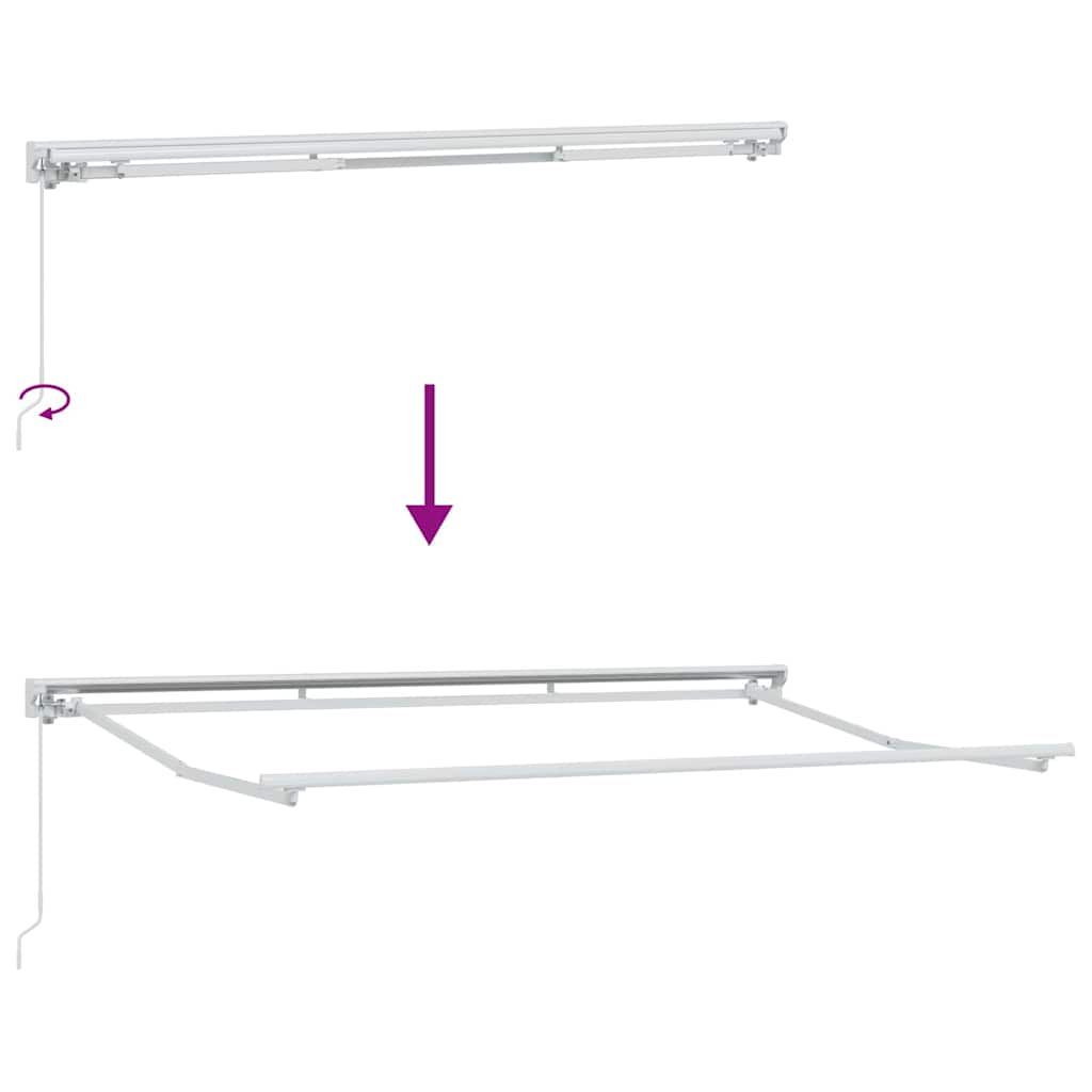 Markizės rėmas Reguliuojamas Baltas 3,5 x 2 m Plienas Markizės rėmas Reguliuojamas Baltas 3,5 x 2 m Plienas - Image 10