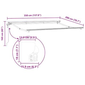 Markizės rėmas Reguliuojamas Baltas 3,5 x 2 m Plienas