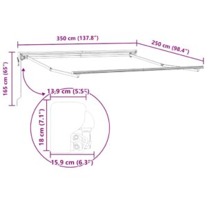 Markizės rėmas Reguliuojamas Antracitas 3,5 x 2,5 m Plienas