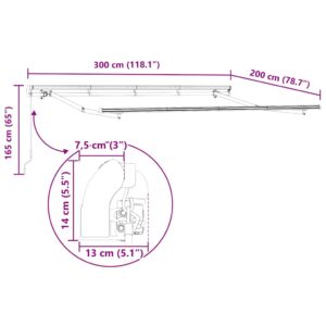 Markizės rėmas Balta 3 x 2 m Metalas
